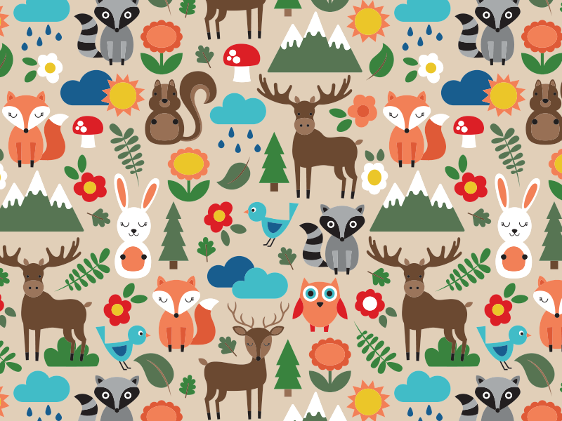 woodland-creatures-pattern-by-amy-chea-on-dribbble