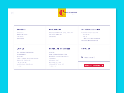 Catholic Schools Redesigned Web Menu button catholic design grid menu schools ui ux web design website wordpress
