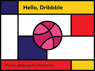 Hello, Dribbble debut first hello mondrian