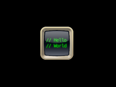 // Hello World coding hello world macintosh screen terminal