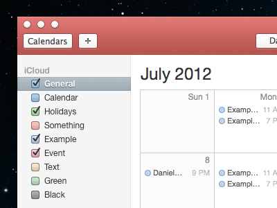 Red Calendar.app calendar.app lion mountain lion os x red skeuomorphic