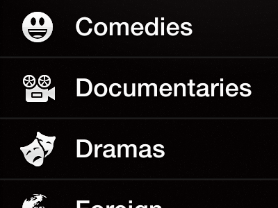 Netflix mockup genres view