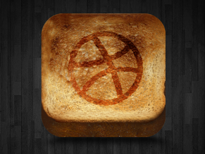Toasted dribbble 3d app dribbble food icon mobile toast