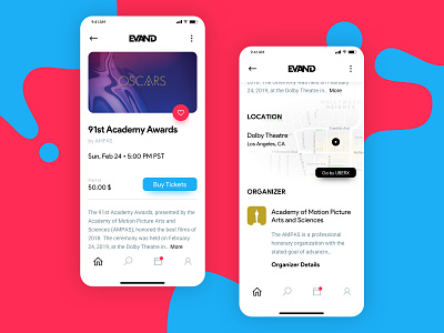 Hello dribbble! academy awards app debut design event event page first shots hello dribbble invitation like button location maps menu mobile navigation oscar screen ticket uber ui deisgn
