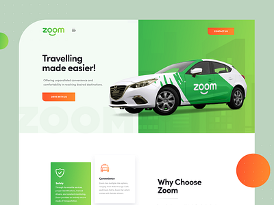 Zoom - Cab Booking Website Design