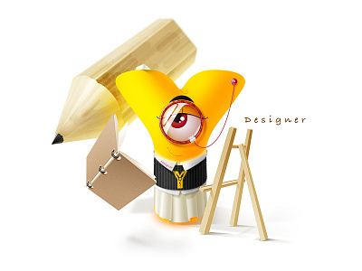 Designer cartoon character photoshop yellow
