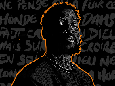 Damso draw illustration painting portrait procreate rapper