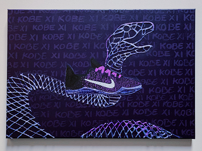 KOBE XI add animal basketball handmade illustration kicks nba nike painting shoes sneakers