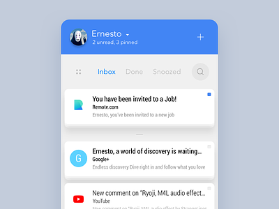 Inbox by EAZD app google inbox mail mobile redesign sketch ui ux