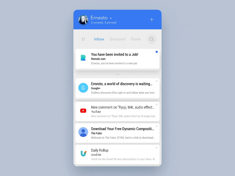 Inbox App Concept by EAZD design flinto google materialdesign minimal minimalism mobile sketch ui ux webdesign