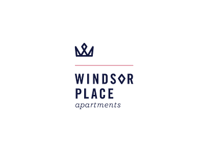 Windsor Place logo concept 3 apartment branding crown logo royal simple