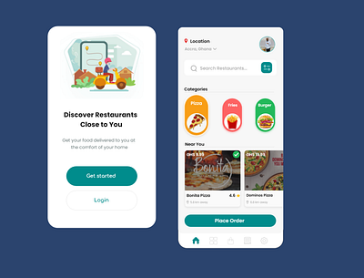 Food app adobe xd food ui