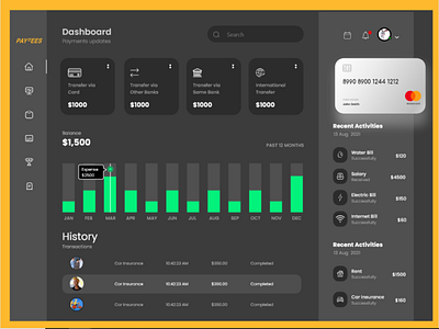 BIlls and payments dashboard