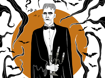 Illustration inspired by Addams Family show - Lurch artists black circle digital 2d digitalart elegant fanart graphicdesign illustration illustration art illustrative lines logo design lurch oldstyle series simple