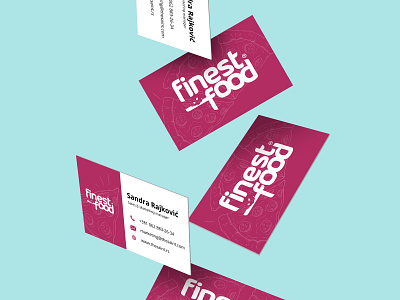 Business Card redesign for Serbian brand "Finest Food" blue business businesscard finest food mockup pink pizza pizzeria serbia serbian soft sophisticated thesaint yummy