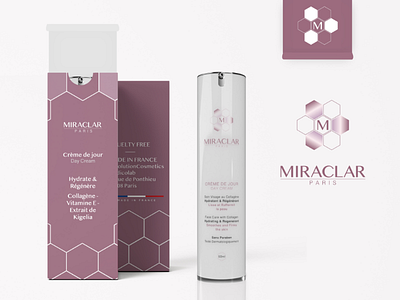 Creme Box Design for "Miraclar" beauty cosmetics design elegant graphicdesign hexagon minimal modern packagingdesign rose serbia soft sophisticated