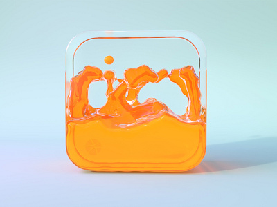 Orange Juice 3d 3dicon c4d dribbble icon liquid orange water