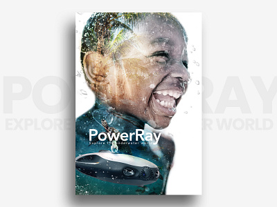 PowerRay double exposure poster underwater，drone