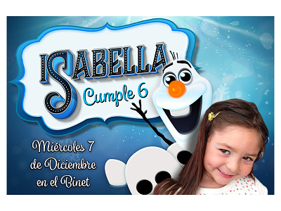800x600 Dribbble Isabella Cumple birhday birthday card children frozen illustration isabella kids olaf winter