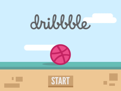Hello dribbble! Press start debut dribbble first shot game start button