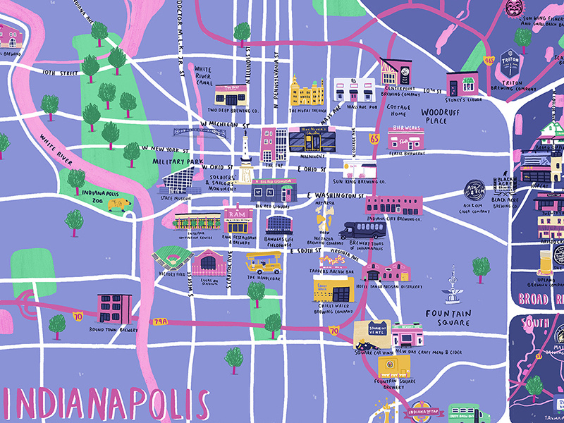 Indianapolis Craft Beer Map By Alex Foster On Dribbble