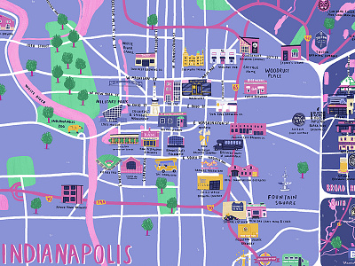 Indianapolis Craft Beer Map beer map craft beer map map illustration