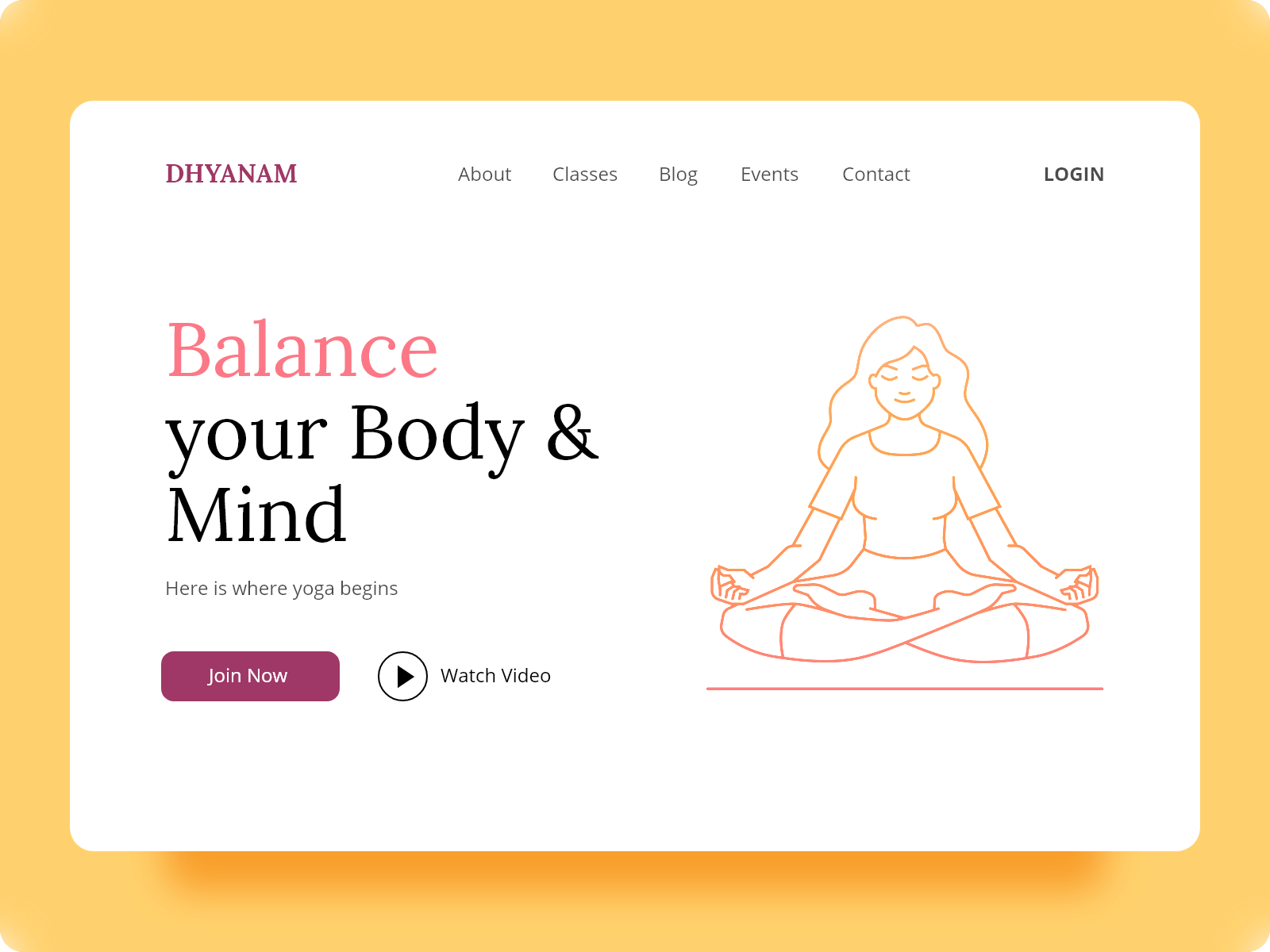 Yoga - Meditation Landing page