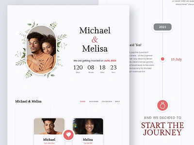 Wedding Announcement - Web page announcement count down couple design illustration minimal timer ui web design wedding wedding card wedding planner