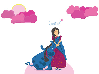 Just Us :) Part 2 blushing cow just us love pets cuddling halfsaree indian girl skies under