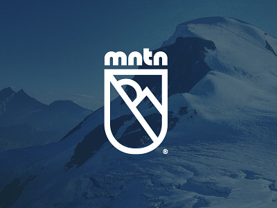 mntn badge brand branding camping hiking icon logo mountains outdoors snowboarding thick lines typography