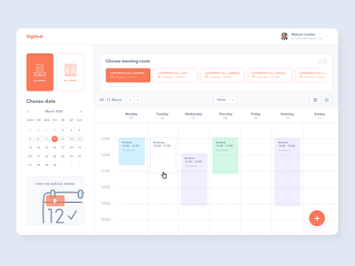 UI / UX meeting room booking service flat ux