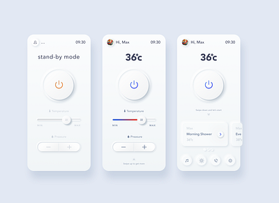 Light Theme Skeuomorphic UI skeuomorph ui ux