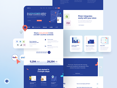 E-Commerce & Logistics Landing Page 📦 delivery ecommerce ecommerce design figma landing page redesign shipping ui