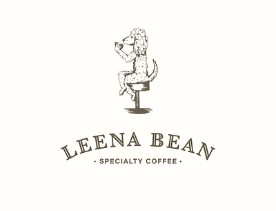 Leena Bean Specialty Coffee Logo branding coffee dog drawing logo vintage vintage design