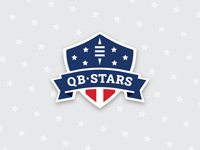 QBstars Logo american american flag american football branding branding design football graphic design logo patriotic quaterback red white blue stars stripes