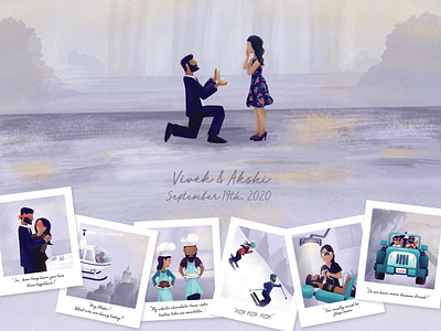 Wedding engagement illustration