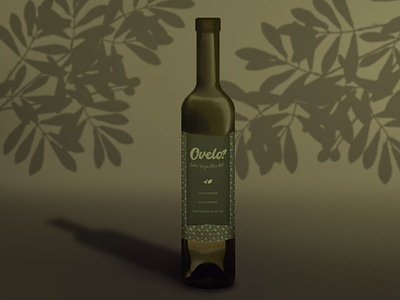 Ovelo Olive Oil Label bottle bottle label branding extra virgin olive oil green label design leaves logo mockup olive olive oil olives pattern