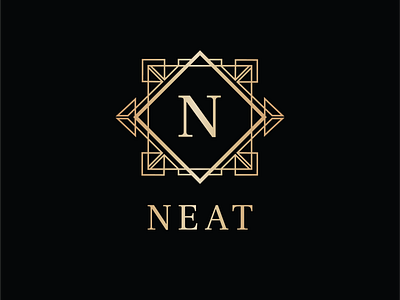 Neat Logo Final 07 1920s 20s art deco bar branding branding design geometric gold gradient graphic design logo neat speakeasy