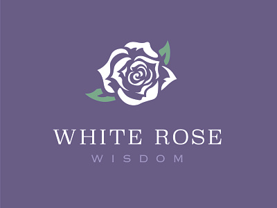 White Rose Logo branding branding design flower flower logo graphic design logo purple rose rose logo white white rose wisdom