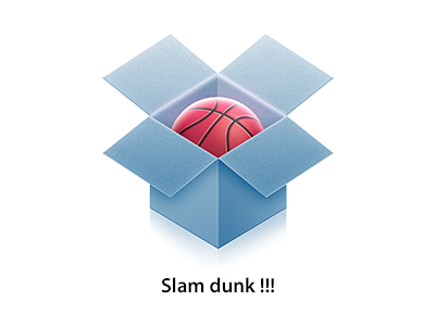 Slam dunk !!! dribbble dropbox icon