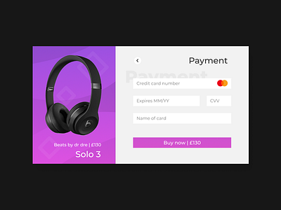Daily UI Challenge #2 - Credit Card Checkout card challenge checkout credit card daily ui dailyui headphones