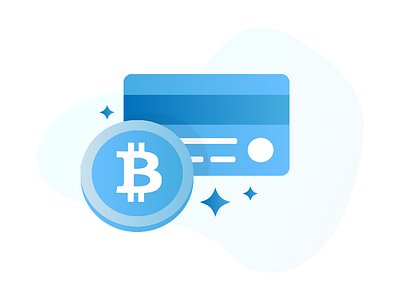 Blue icon bitcoin blue card credit card experiment flat gradient icon money