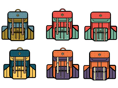 Backpackers backpacks design logo