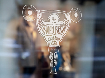 Strongman Records logo design vinyl shop