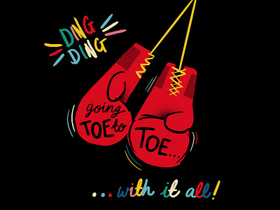 Ding Ding Illustration boxing illustration