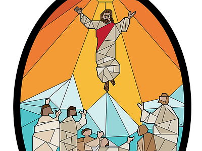 Jesus Ascension Stained Glass