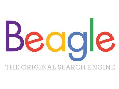 Beagle: The Original Search Engine brand parody humor logo