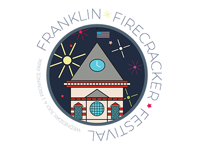 Franklin Firecracker Festival Badge badge brand city fireworks illustration
