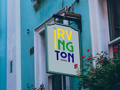 Irvington Historic District Sign brand logo sign typography