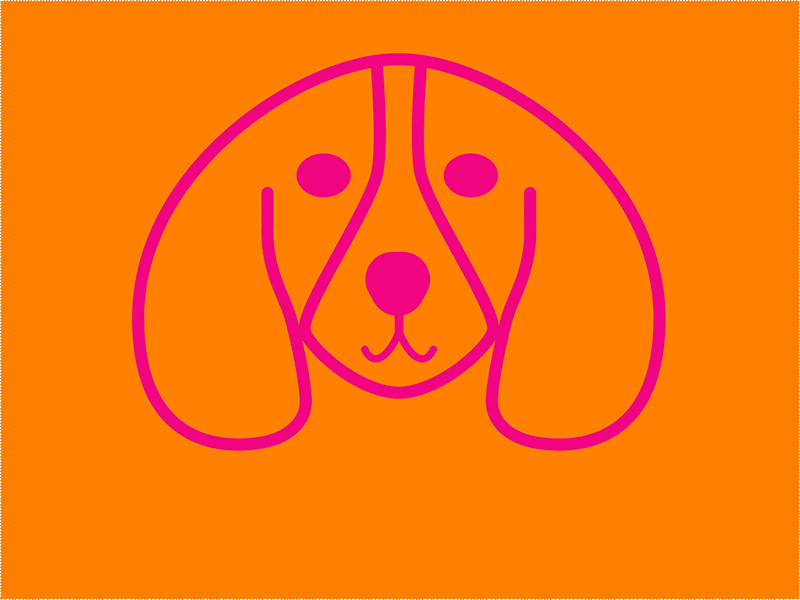 B-A-X-T-E-R colors dogs gif line art typography vector